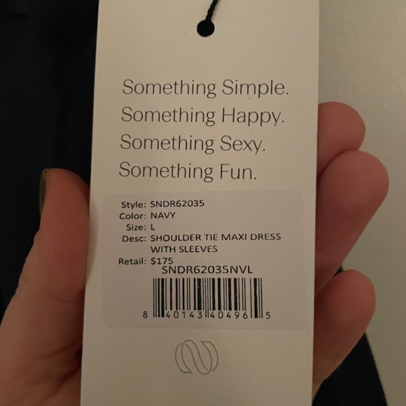 SomethingNavy Shoulder Tie Silky Maxi Dress with Sleeves - Picture 5 of 7